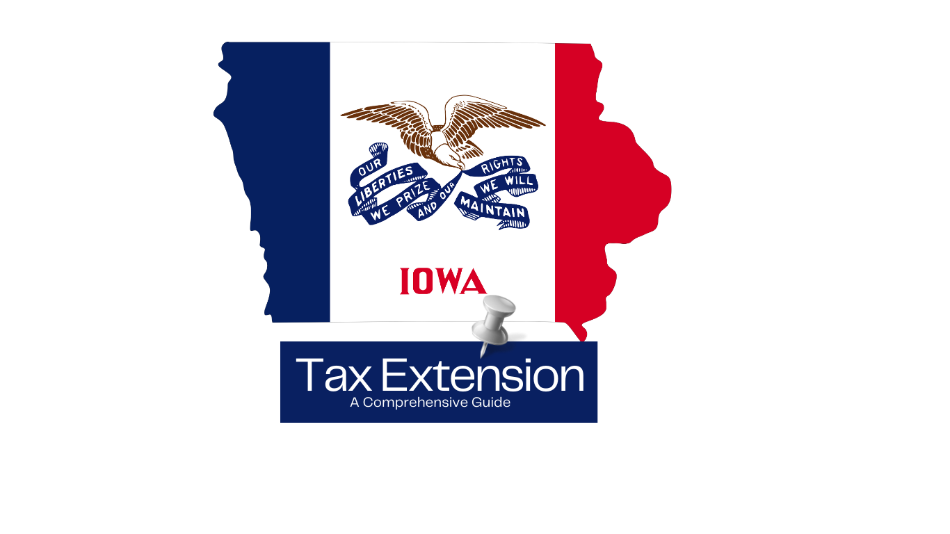 Iowa Map with a post of Tax Extension pinned to the map