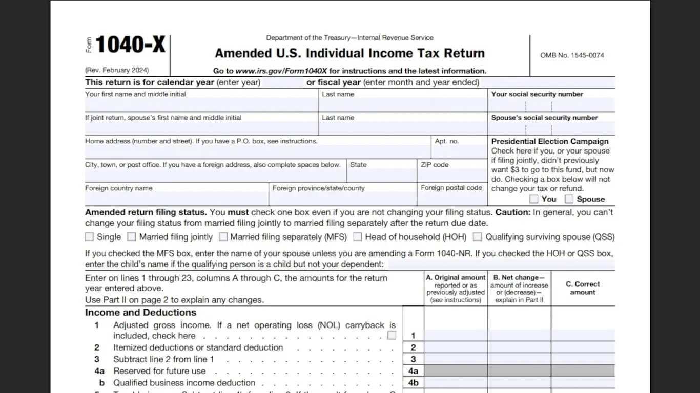 Form 1040-X