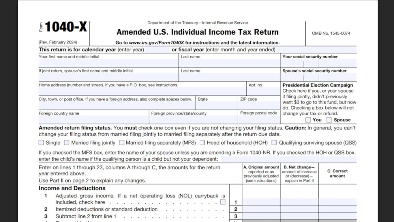 Form 1040-x